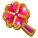 Clover Pin, модель Crystal Hearts
