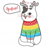 Стикер #10 из набора Радужные котики