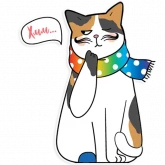 Стикер #6 из набора Радужные котики