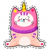 Стикер #12 из набора Кот-единорог